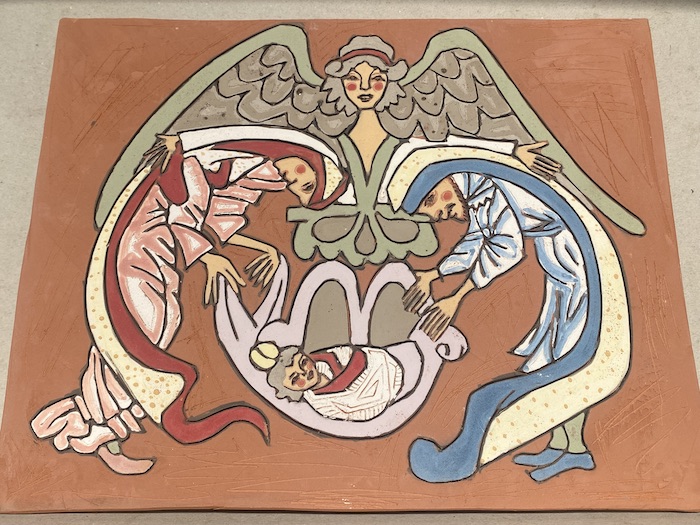 Belén inspirado en un diseño-románico realizado en los años 90.