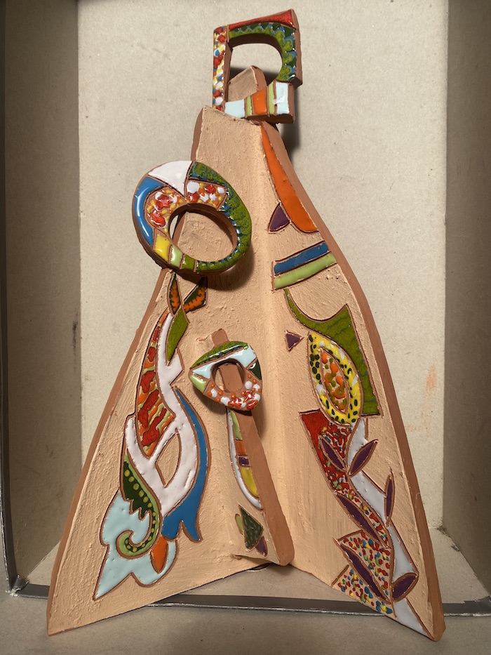 Belén inspirado en una pieza metálica.