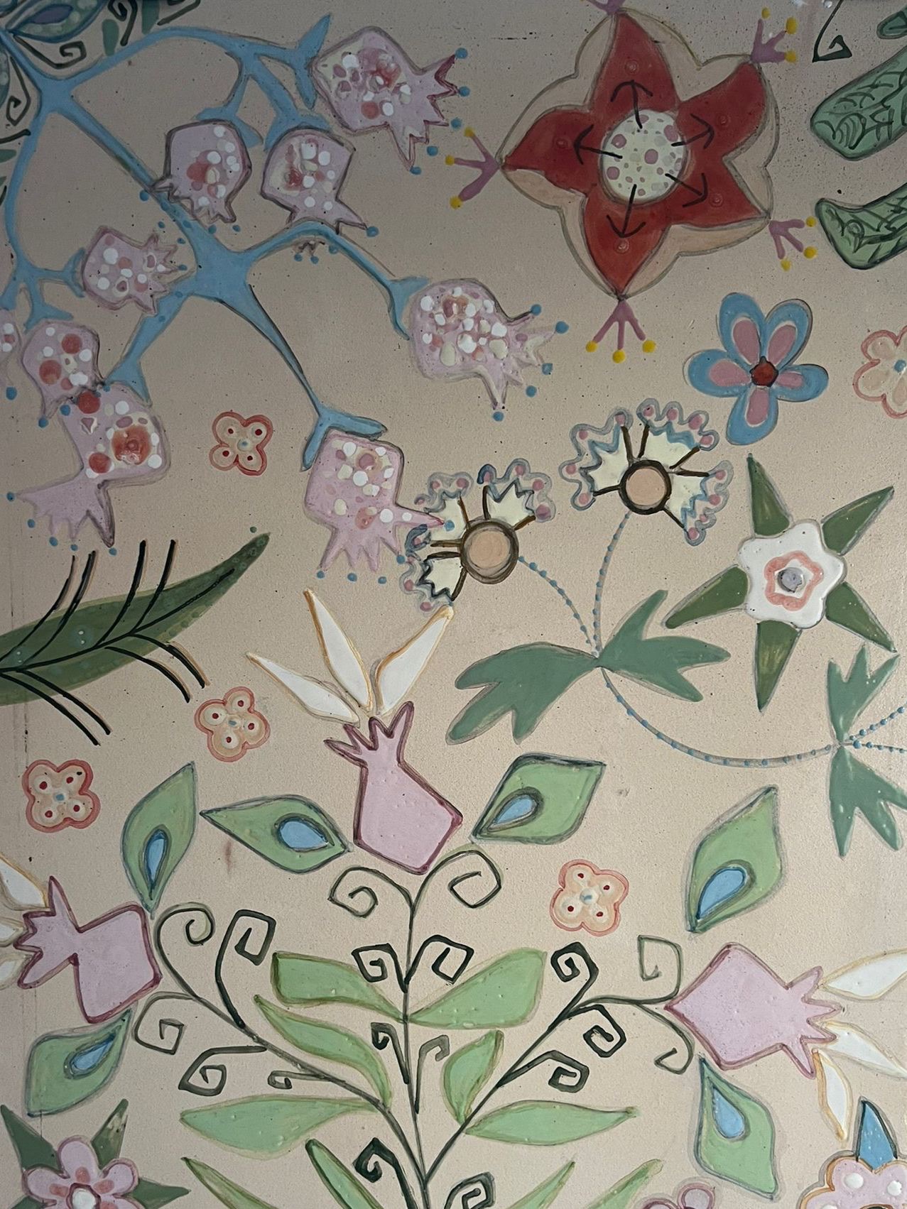 Cuadro floral con colores pastel