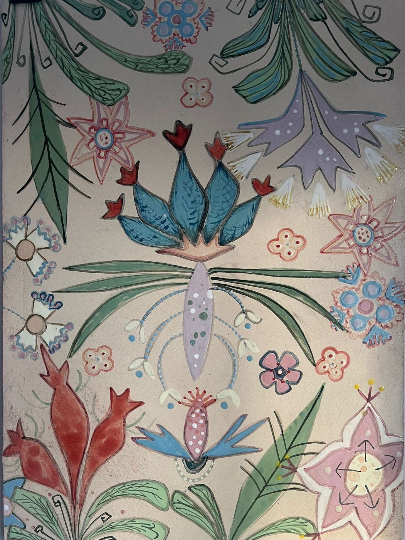 Cuadro floral con colores pastel